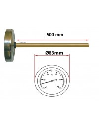 Pirometro 500 mm 500ºC para horno de leña 2