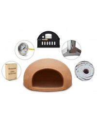 KIT de Horno de Leña con puerta de Hierro Fundido, Aislantes y Barro Refractario