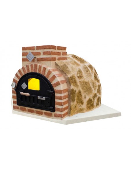 Horno de Leña acabado en Piedra Natural tono claro