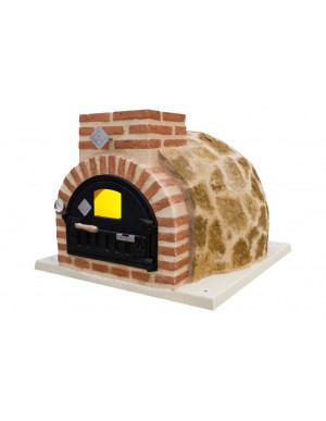 Horno de Leña acabado en Piedra Natural tono claro