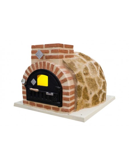 Horno de Leña acabado en Piedra Natural tono claro