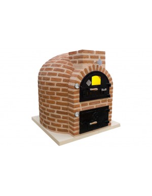 Horno de leña con hornilla acabado en ladrillo para  exterior 2