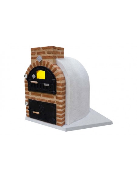 Horno con hornilla acabado en corcho proyectado blanco