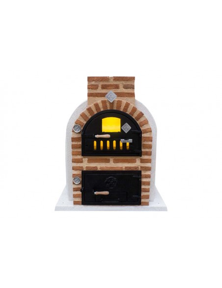 Horno con hornilla acabado en corcho proyectado blanco