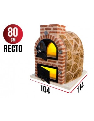 Horno de leña con hornilla acabado en PIEDRA para  exterior 2