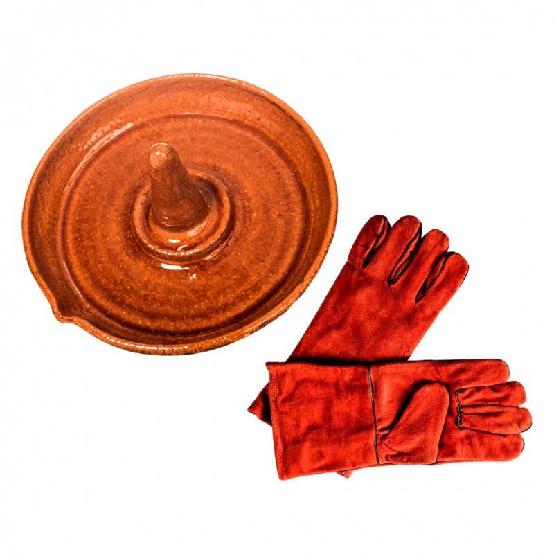 ASADOR DE POLLOS Y GUANTES DE PROTECCION