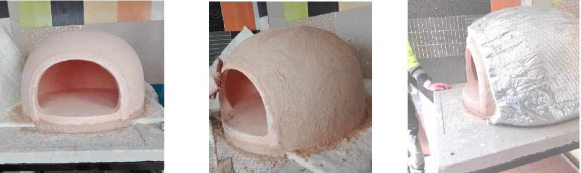 Primer paso del montaje de un horno de le&ntilde;a