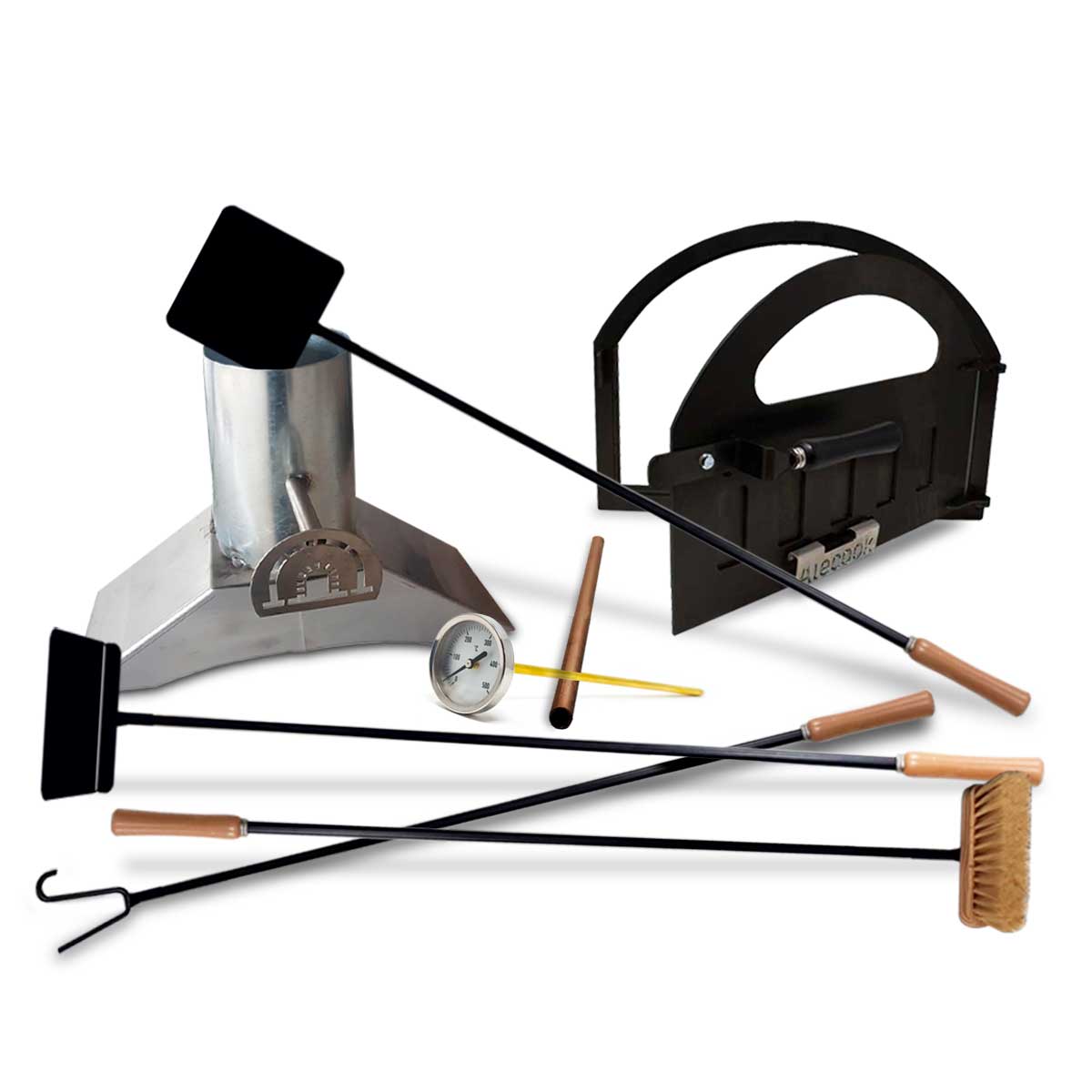 lote con puerta, tiro y pir&oacute;metro para hacer un horno de le&ntilde;a